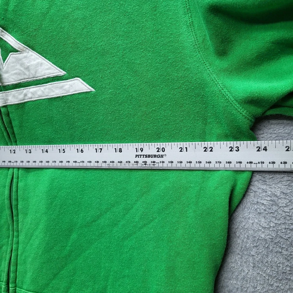 VINTAGE Quiksilver Men Hoodie S‎ Green Logo Embroidery Grunge Surf Skater Y2K